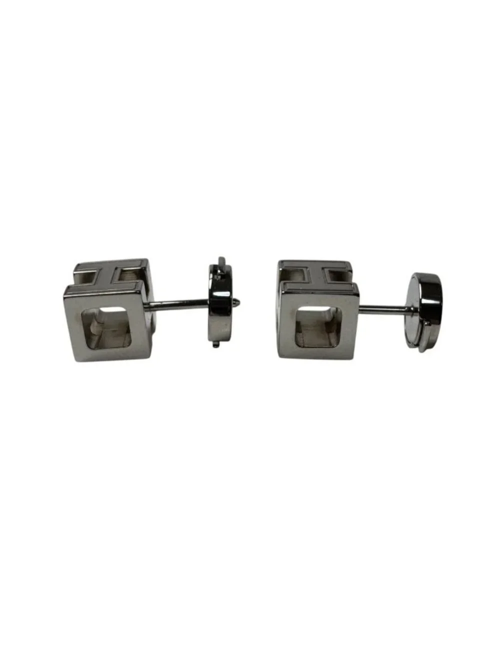 Hermes Cage de Ash Cube Earrings